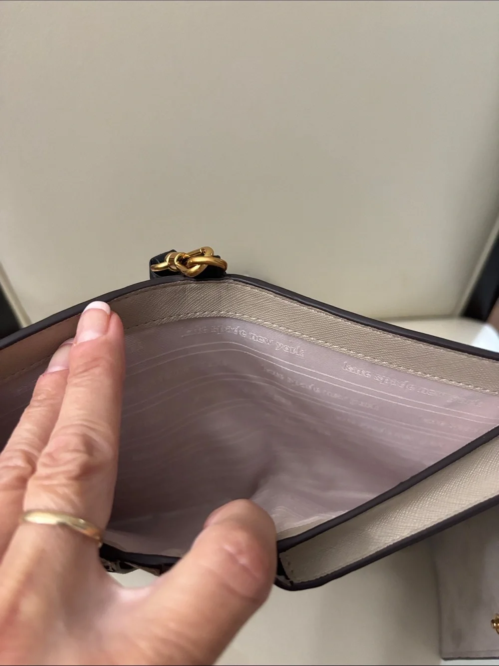 kate spade Two-Tone Black and Cream Wristlet Wallet